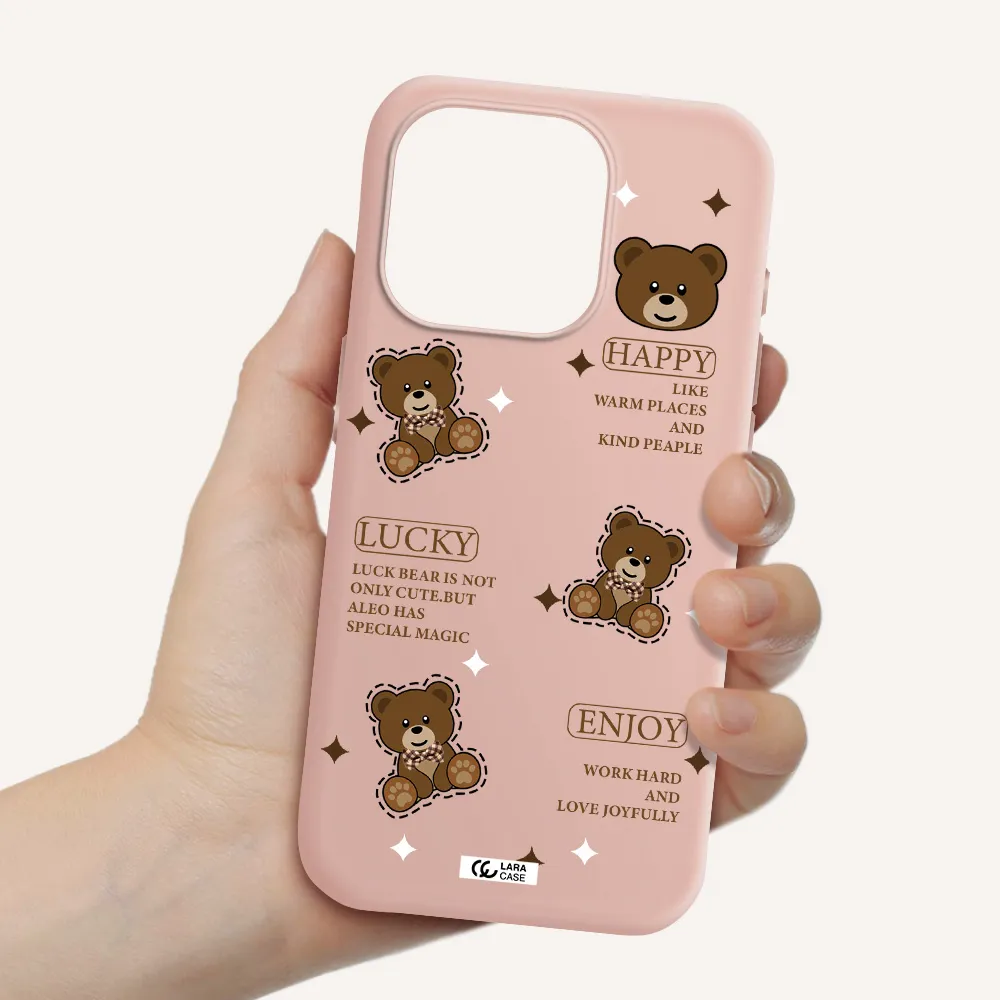 A Collection Of Teddy Bears Apple Iphone 15 Pro Silicone Pastel Pink Case