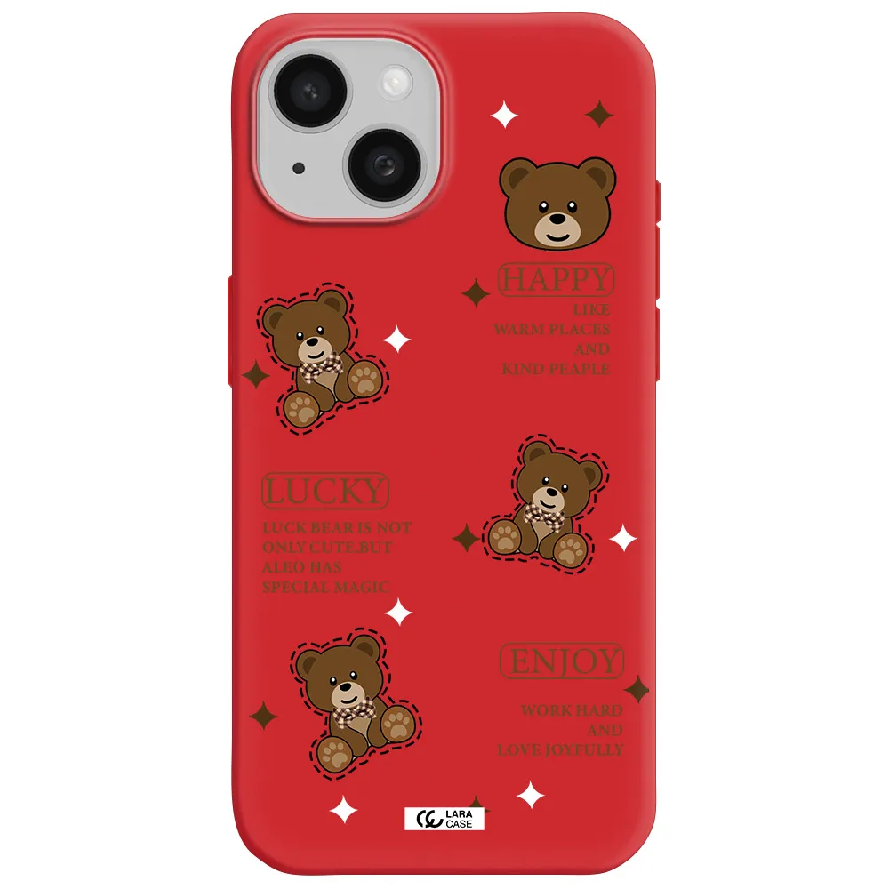 A Collection Of Teddy Bears Apple Iphone 15 Silicone Imperial Red Case