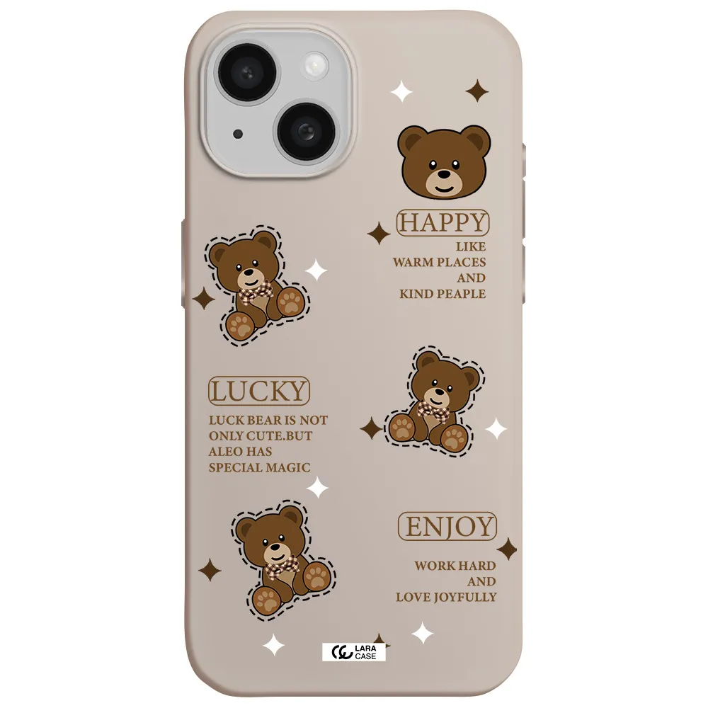 a collection of teddy bears Apple iPhone 15 Silicone Stone Case