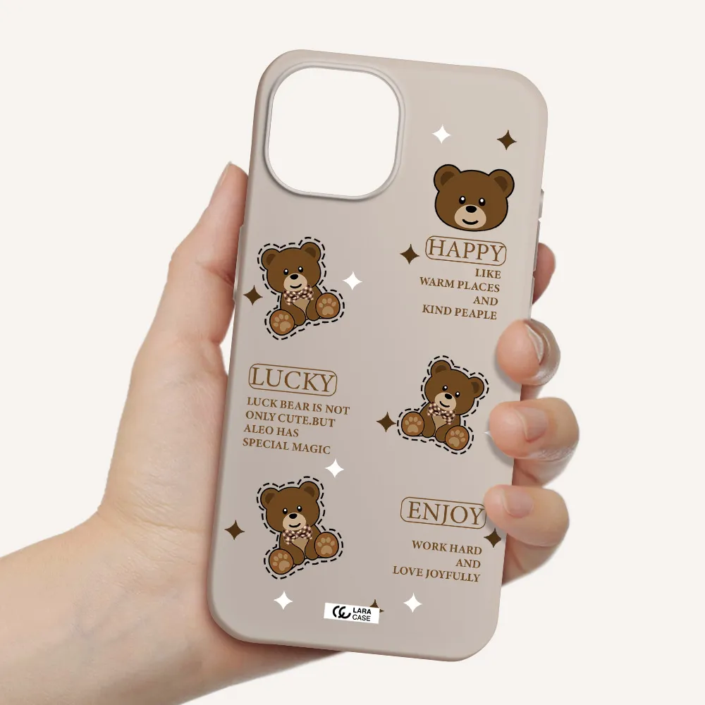 a collection of teddy bears Apple iPhone 15 Silicone Stone Case
