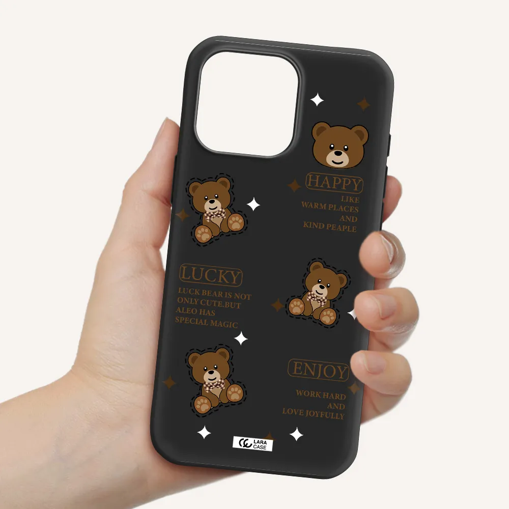 A Collection Of Teddy Bears Apple Iphone 16 Pro Max Silicone Black Case