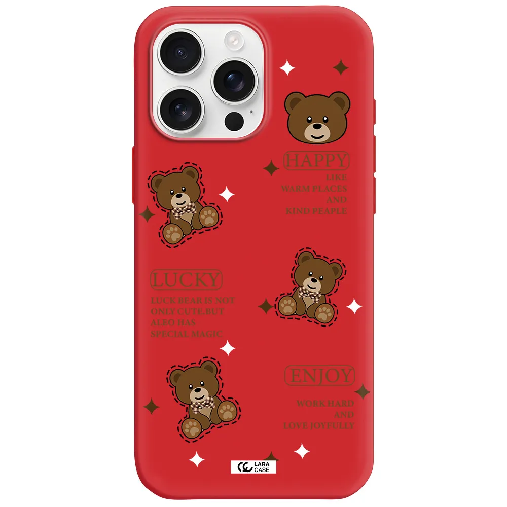 A Collection Of Teddy Bears Apple Iphone 16 Pro Max Silicone Imperial Red Case