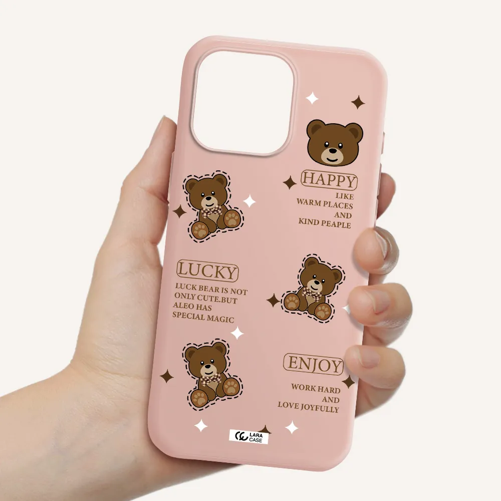 A Collection Of Teddy Bears Apple Iphone 16 Pro Max Silicone Pastel Pink Case