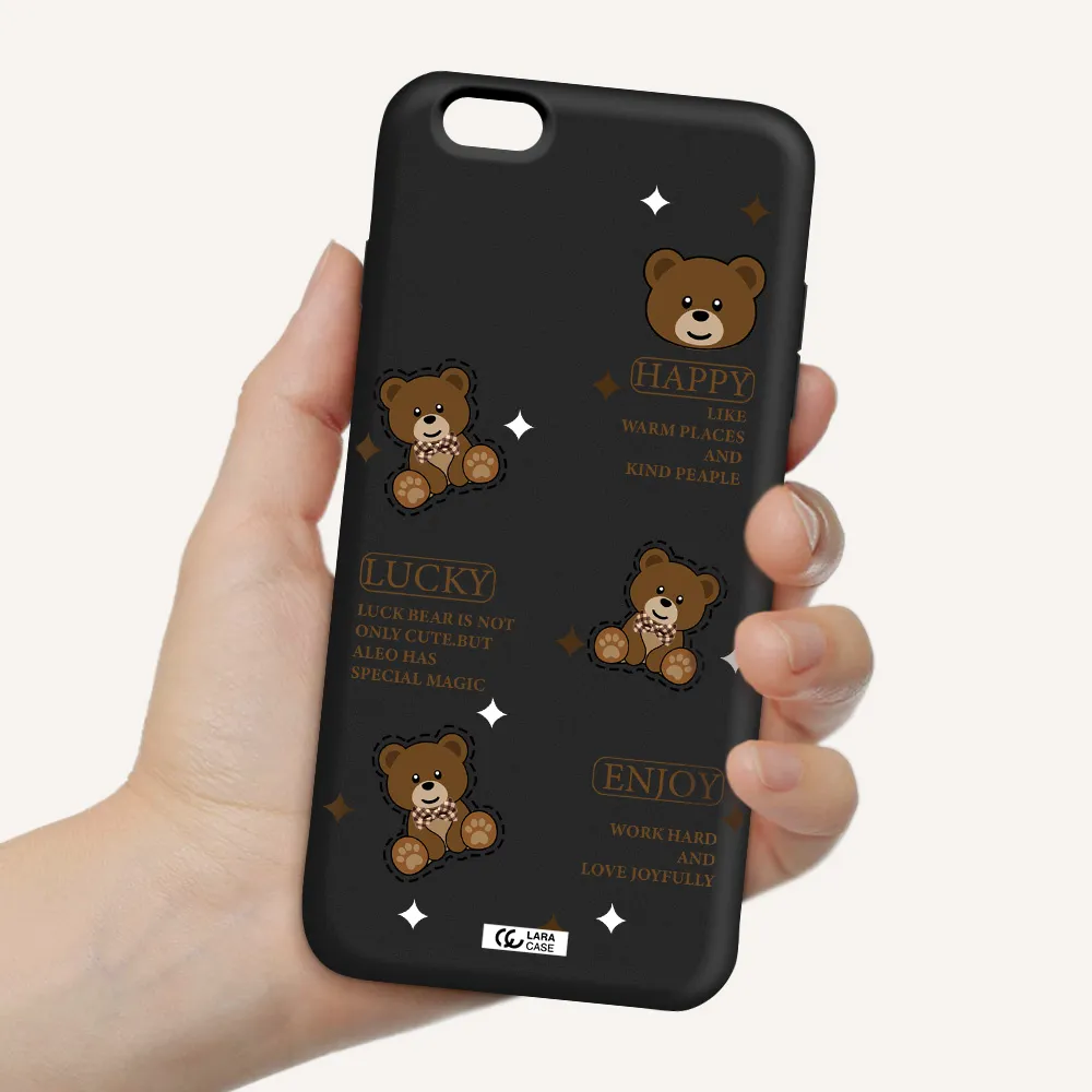 a collection of teddy bears Apple iPhone 6 plus Silicone black Case