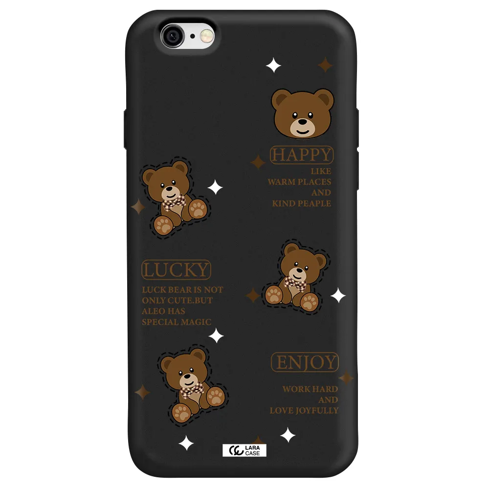a collection of teddy bears Apple iPhone 6 Silicone black Case