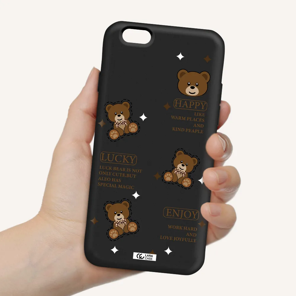 a collection of teddy bears Apple iPhone 6 Silicone black Case
