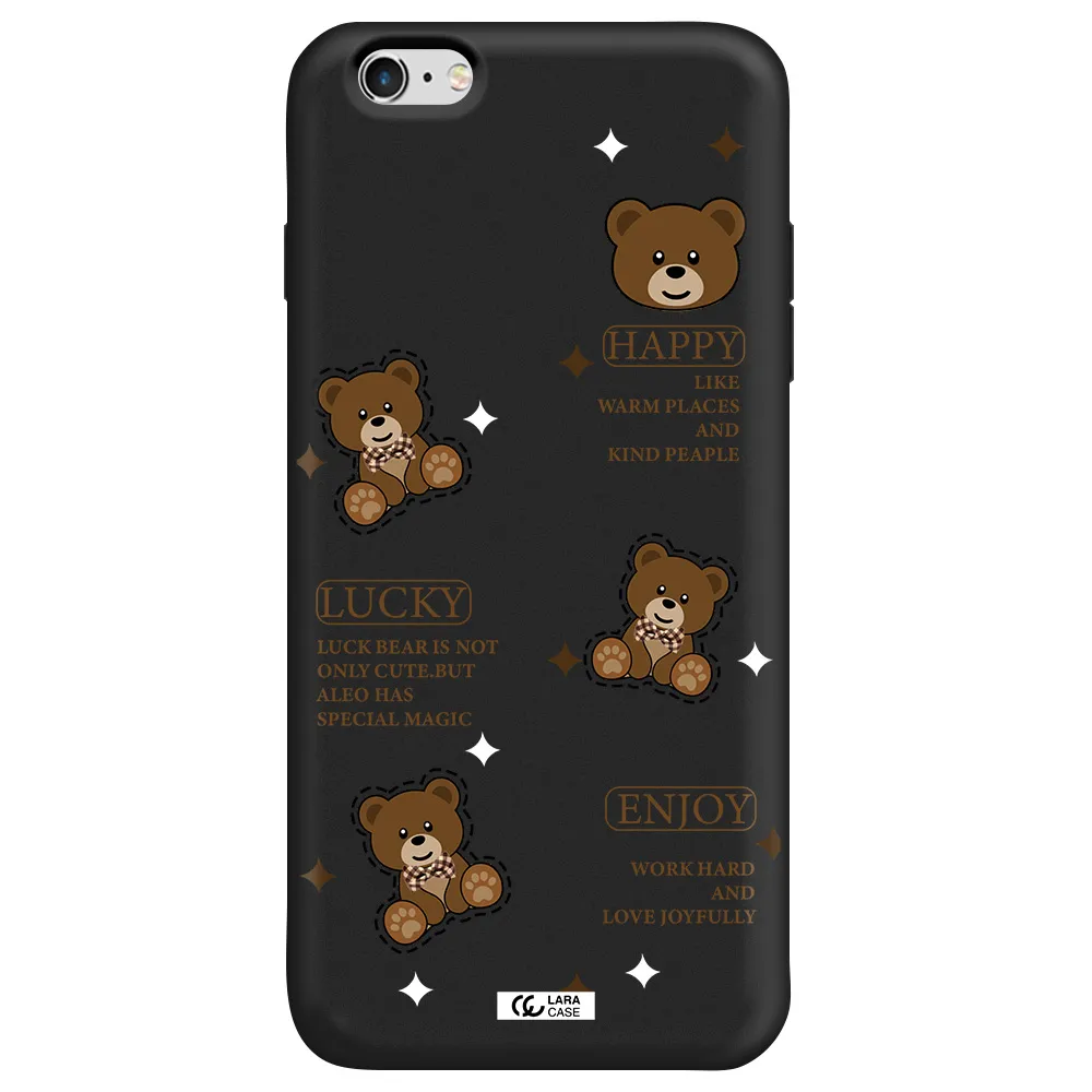 a collection of teddy bears Apple iPhone 6S Silicone black Case