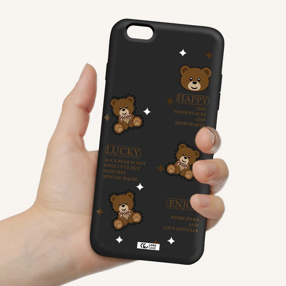 a collection of teddy bears Apple iPhone 6S Silicone black Case