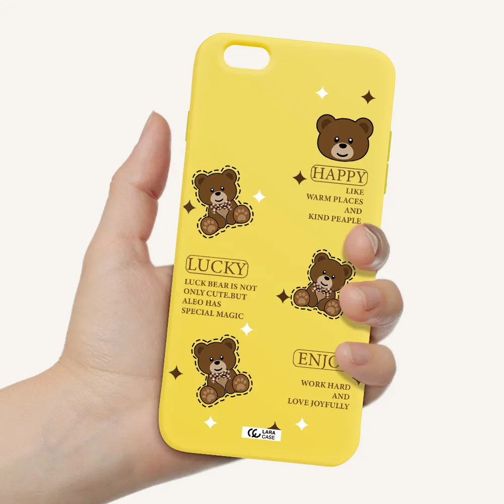 a collection of teddy bears Apple iPhone 6S Silicone canary yellow Case