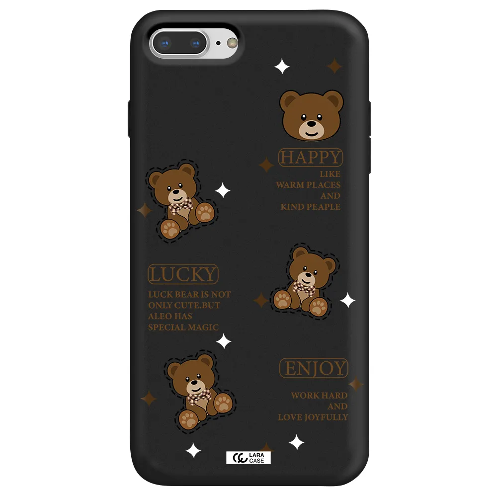 a collection of teddy bears Apple iPhone 7 plus Silicone black Case