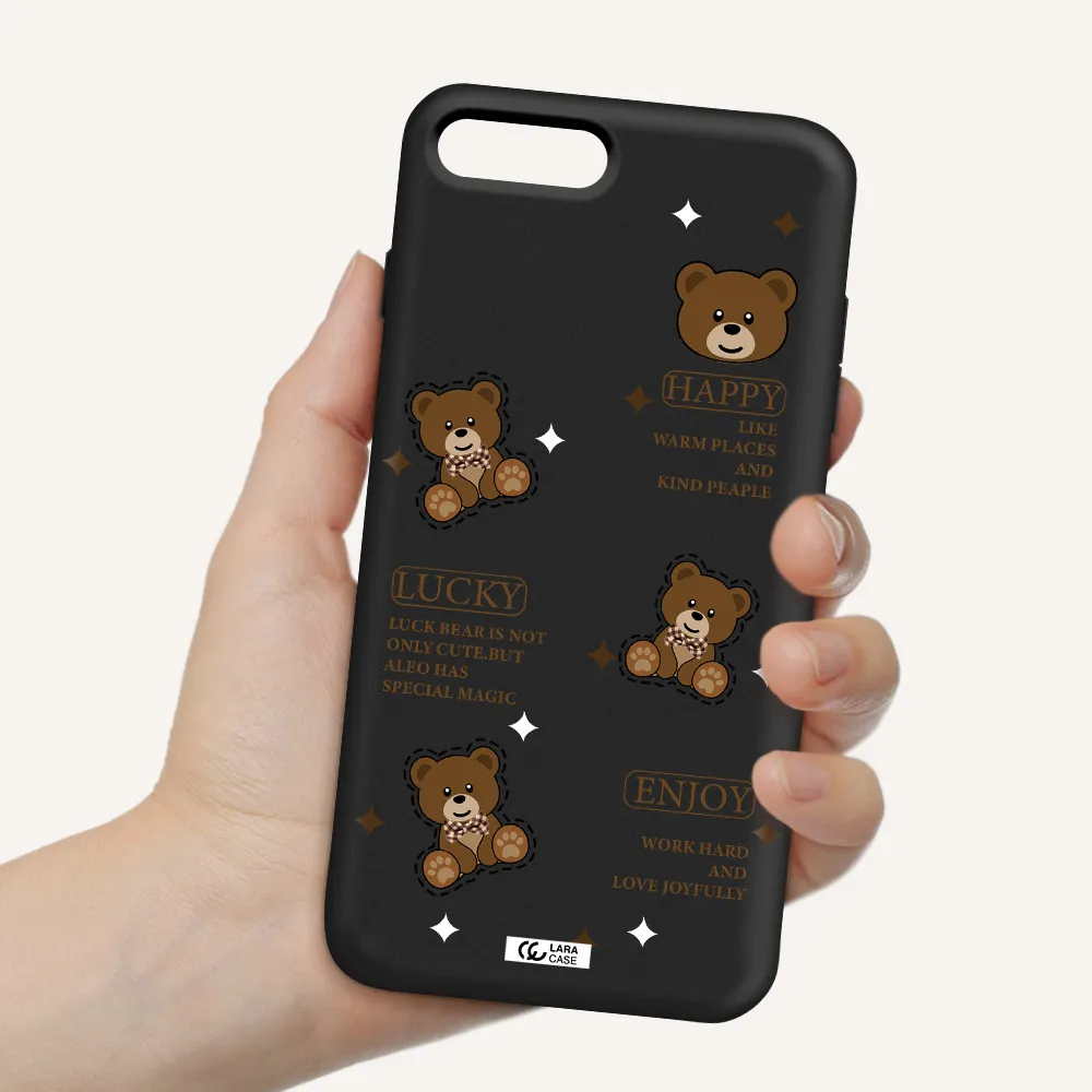 a collection of teddy bears Apple iPhone 7 plus Silicone black Case