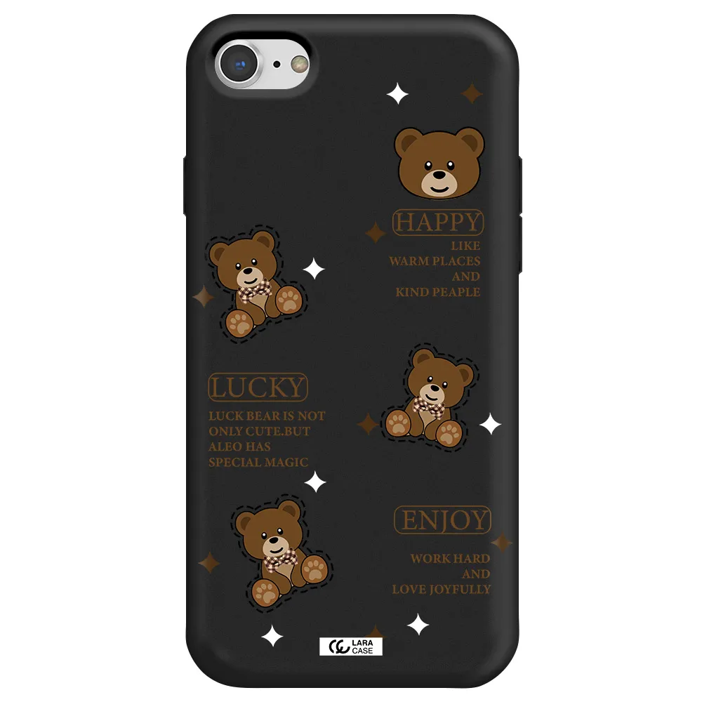 a collection of teddy bears Apple iPhone 7 Silicone black Case