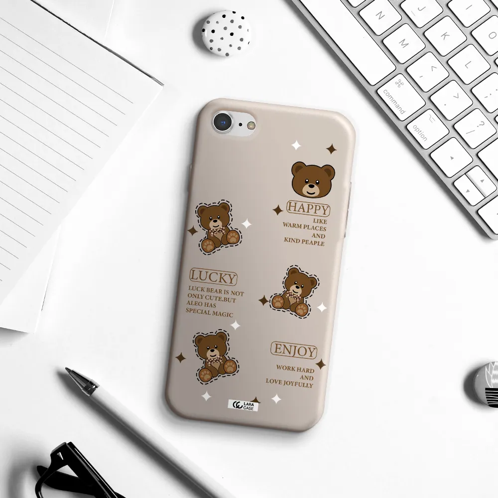 a collection of teddy bears Apple iPhone 7 Silicone Stone Case