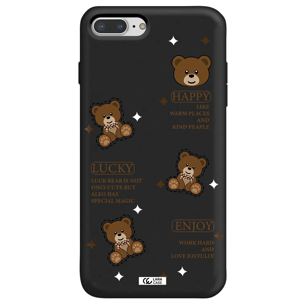 a collection of teddy bears Apple iPhone 8 plus Silicone black Case