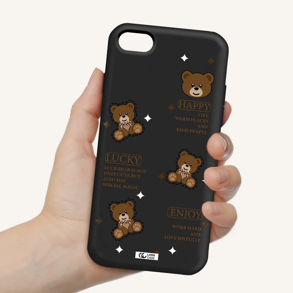 a collection of teddy bears Apple iPhone 8 Silicone black Case