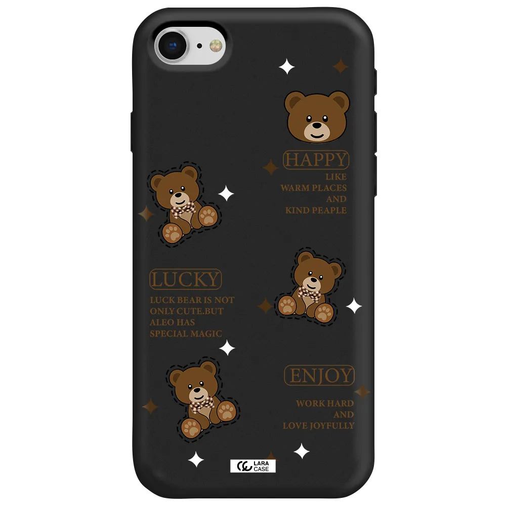 a collection of teddy bears Apple iPhone se 2020 Silicone black Case