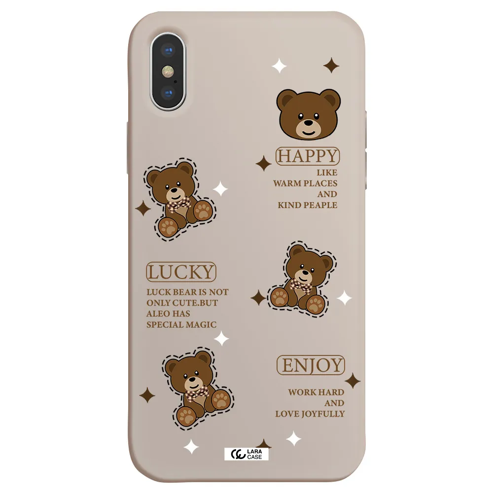 a collection of teddy bears Apple iPhone X Silicone Stone Case