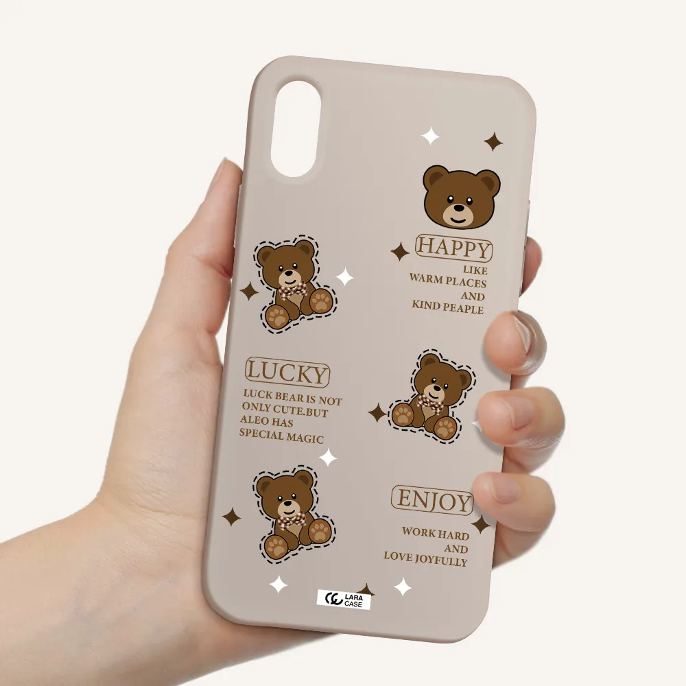 a collection of teddy bears Apple iPhone X Silicone Stone Case