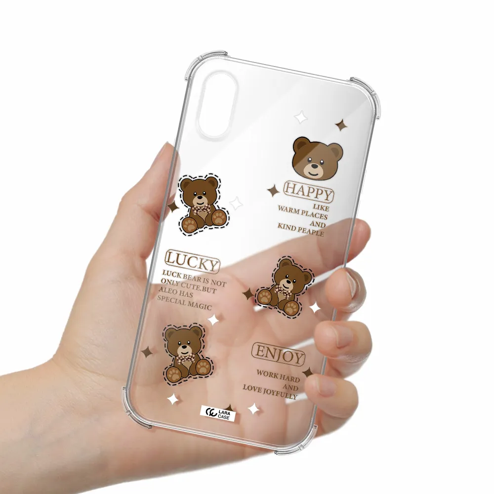 a collection of teddy bears Apple iPhone XS Clear PC Case