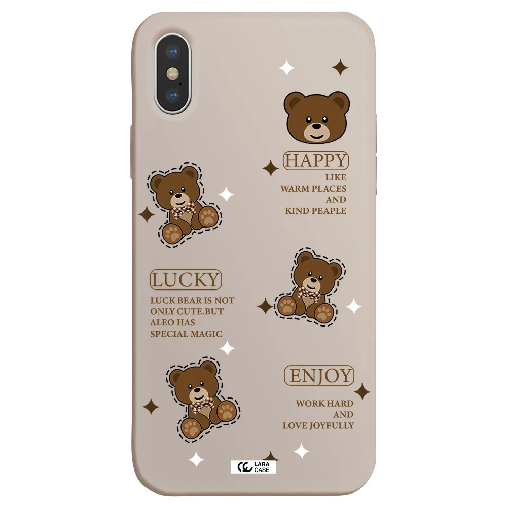 a collection of teddy bears Apple iPhone XS Silicone Stone Case