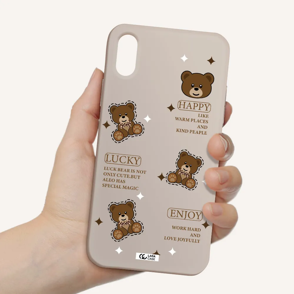 a collection of teddy bears Apple iPhone XS Silicone Stone Case