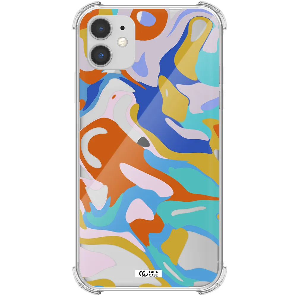 a colorful background with different colors Apple iPhone 11 Clear PC Case