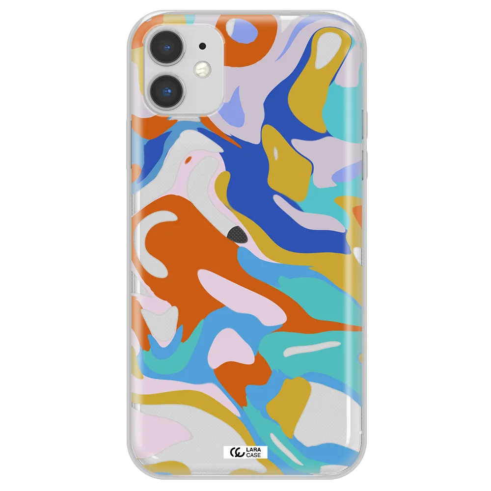A Colorful Background With Different Colors Apple Iphone 11 Clear Tpu Case