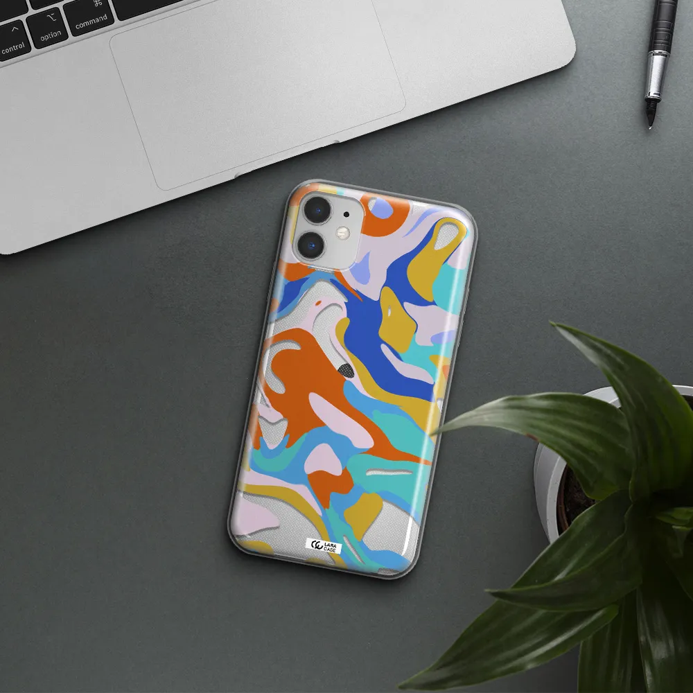 A Colorful Background With Different Colors Apple Iphone 11 Clear Tpu Case