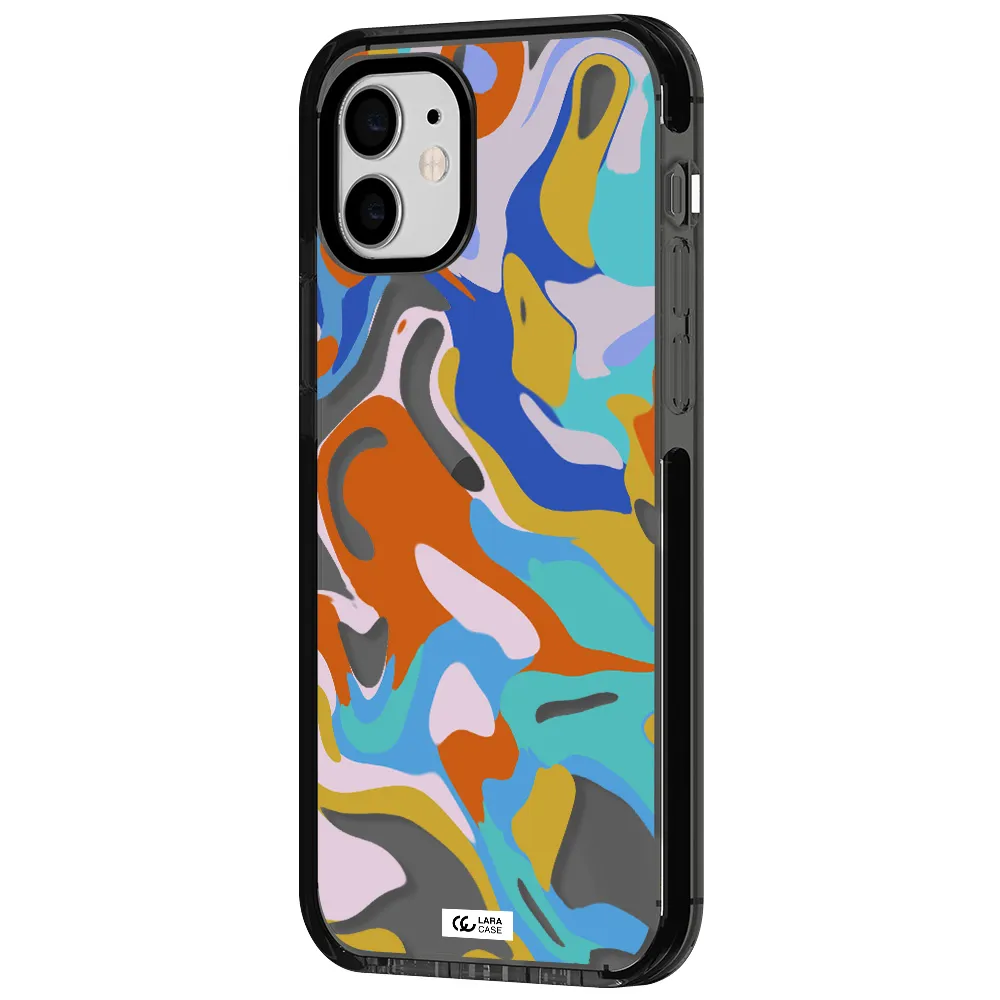 a colorful background with different colors Apple iPhone 11 impact Smoke Black Case