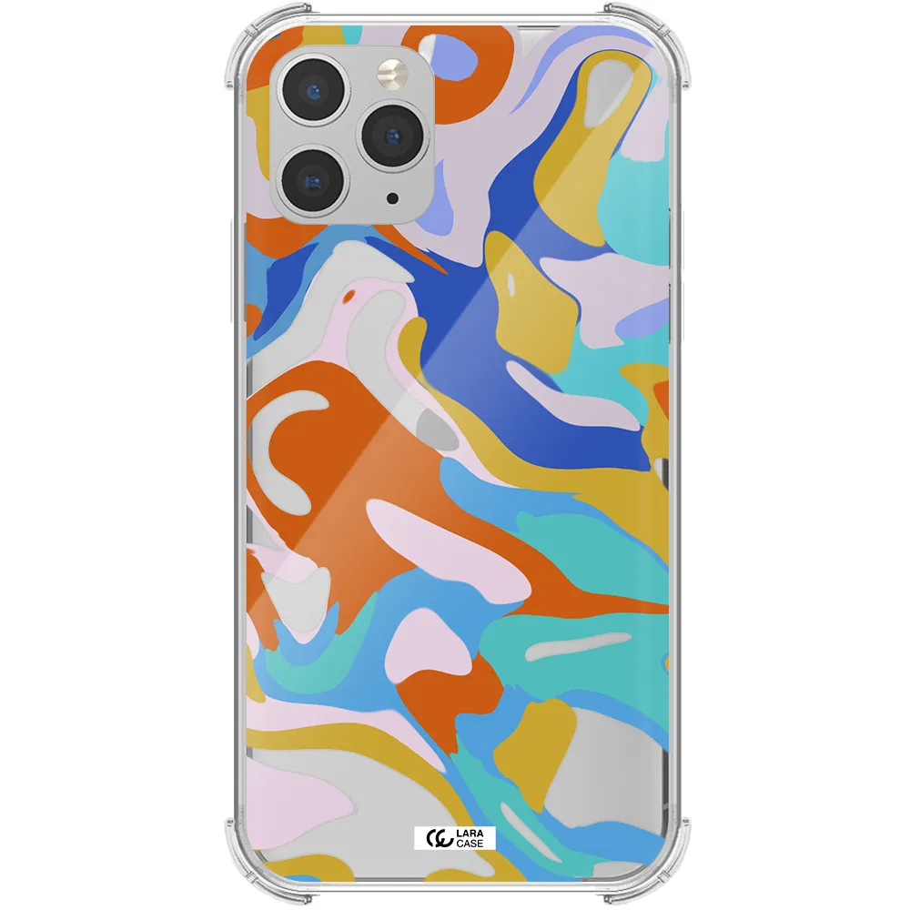 a colorful background with different colors Apple iPhone 11 pro Clear PC Case