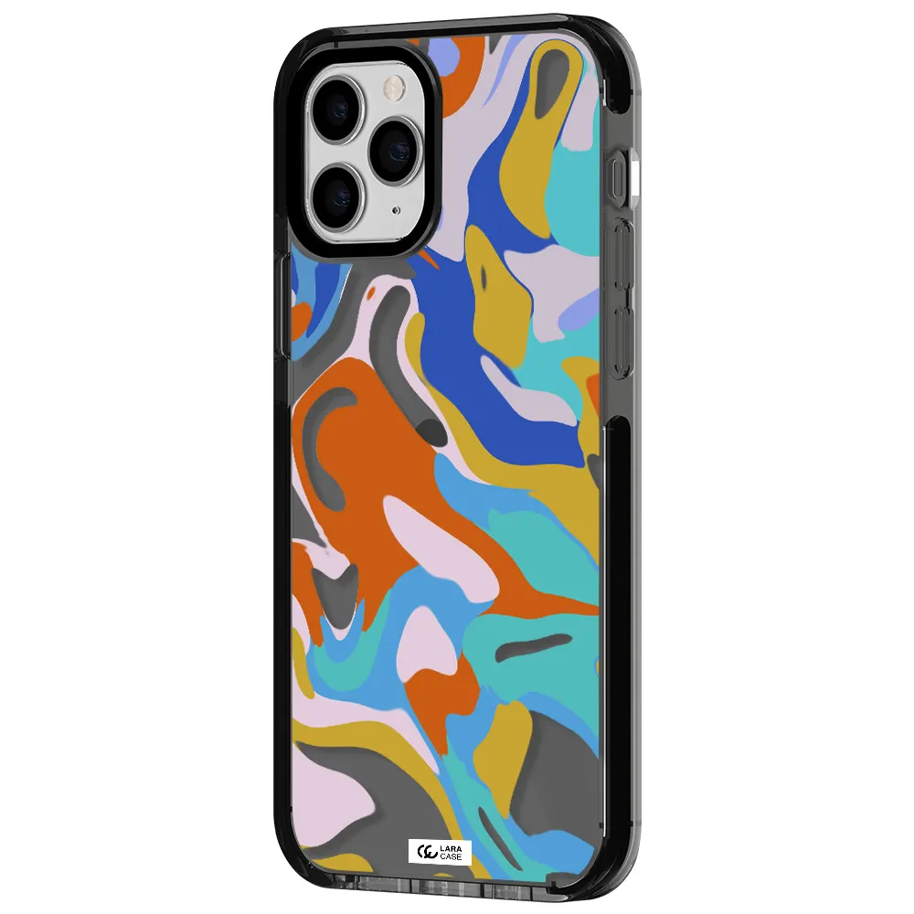 a colorful background with different colors Apple iPhone 11 pro max impact Smoke Black Case