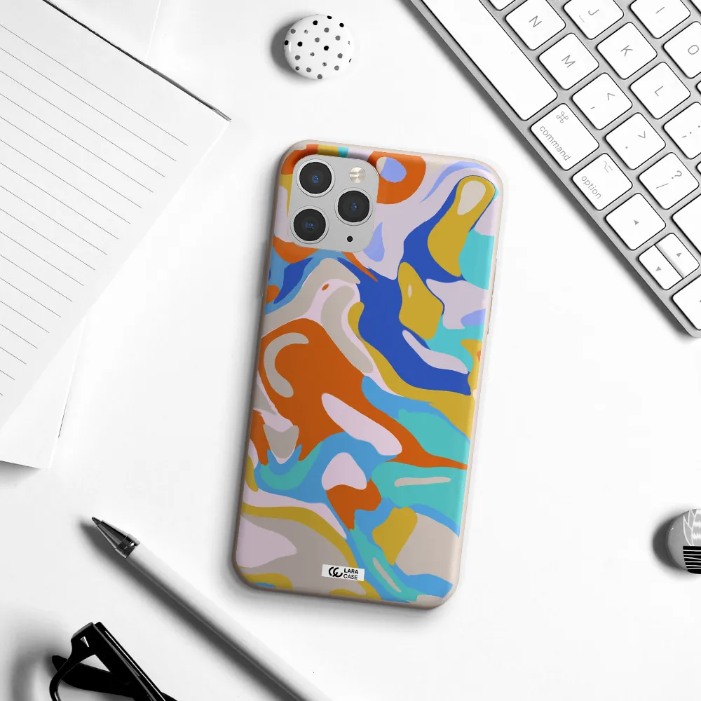 a colorful background with different colors Apple iPhone 11 pro max Silicone Stone Case