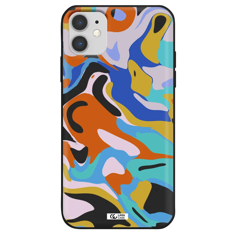 a colorful background with different colors Apple iPhone 11 Silicone black Case