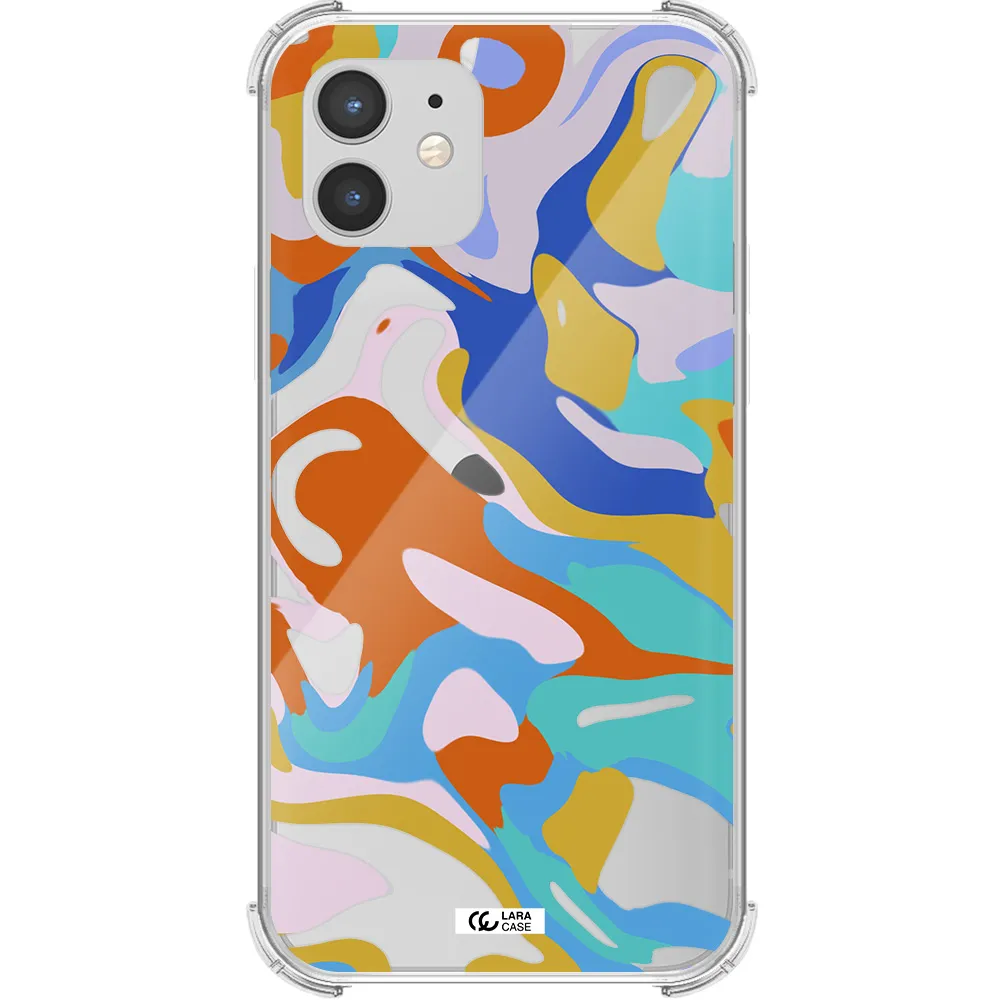 a colorful background with different colors Apple iPhone 12 mini Clear PC Case