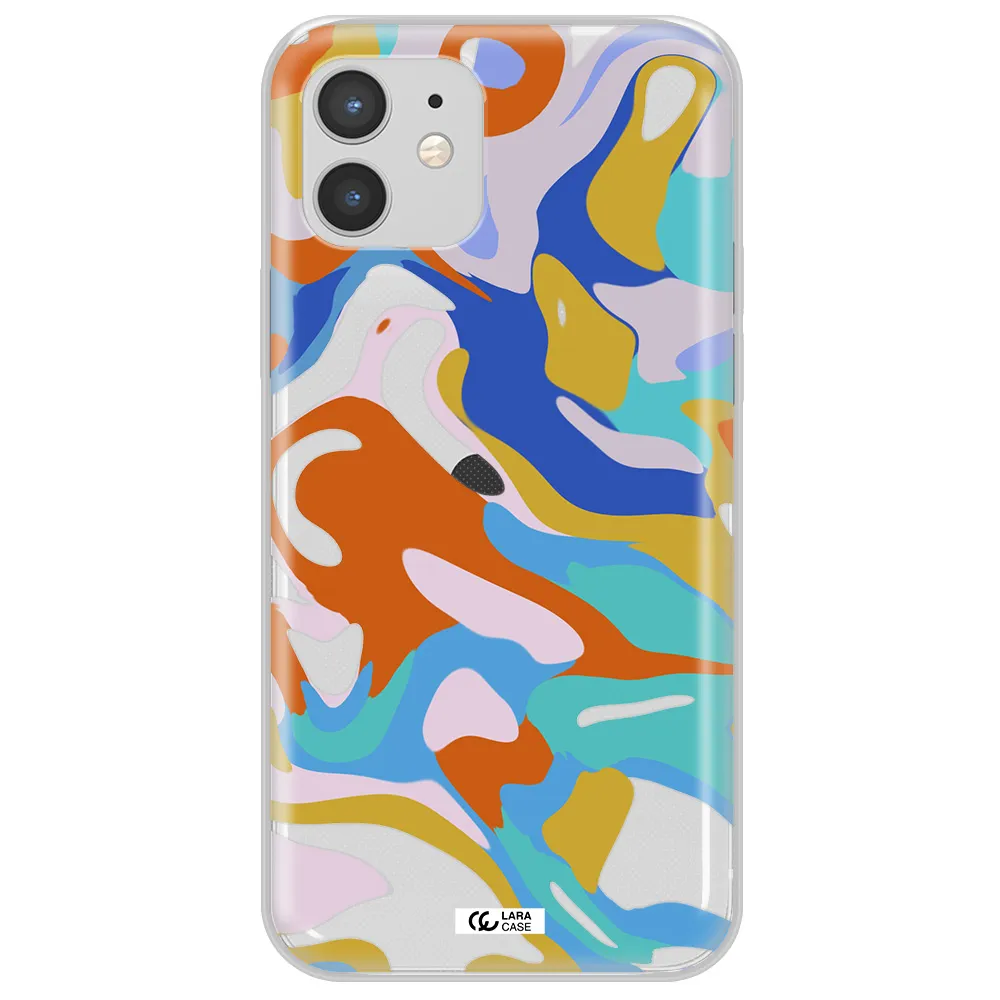 A Colorful Background With Different Colors Apple Iphone 12 Mini Clear Tpu Case