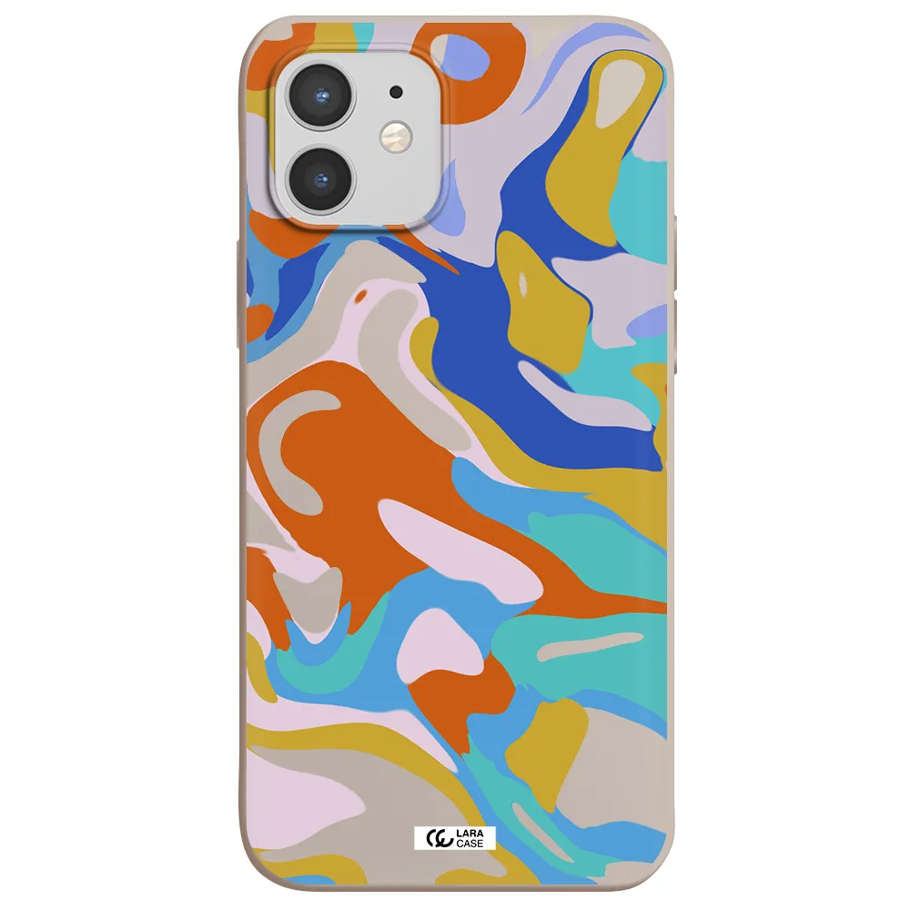 a colorful background with different colors Apple iPhone 12 mini Silicone Stone Case