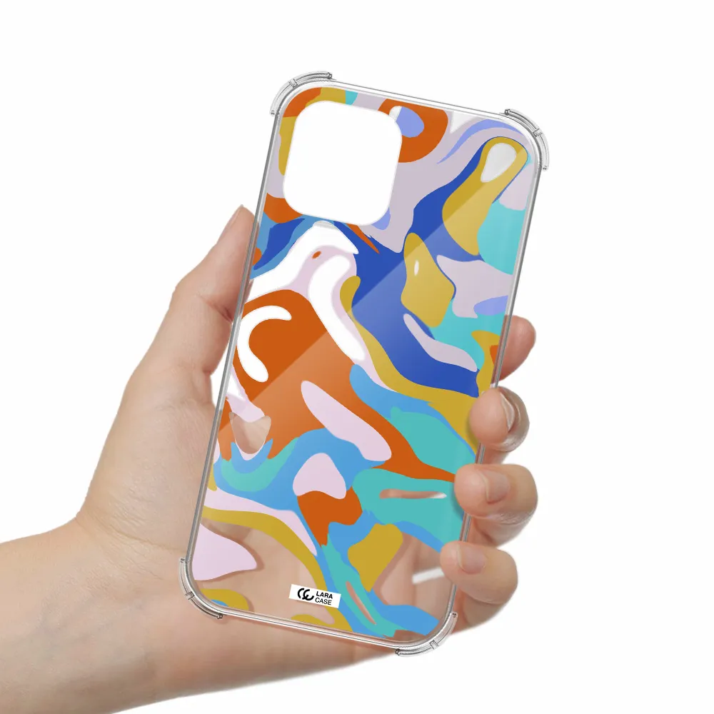a colorful background with different colors Apple iPhone 12 pro Clear PC Case