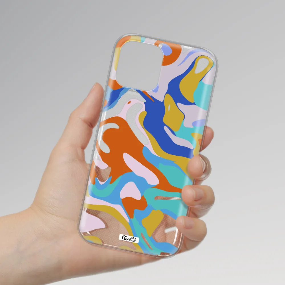 A Colorful Background With Different Colors Apple Iphone 12 Pro Clear Tpu Case