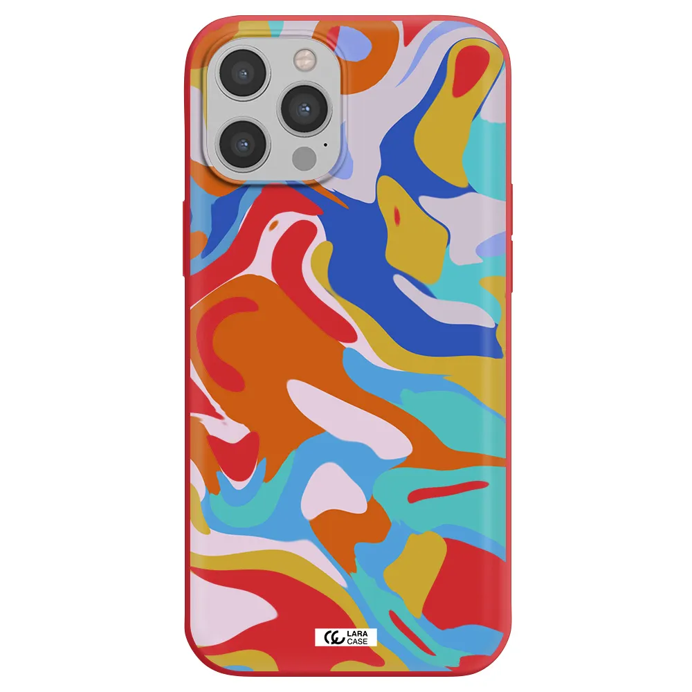 a colorful background with different colors Apple iPhone 12 pro Silicone Imperial Red Case