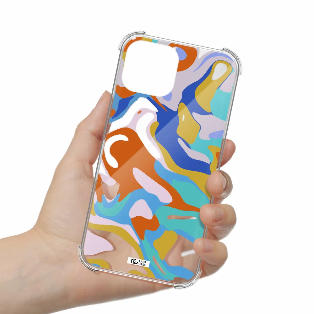 a colorful background with different colors Apple iPhone 13 Clear PC Case