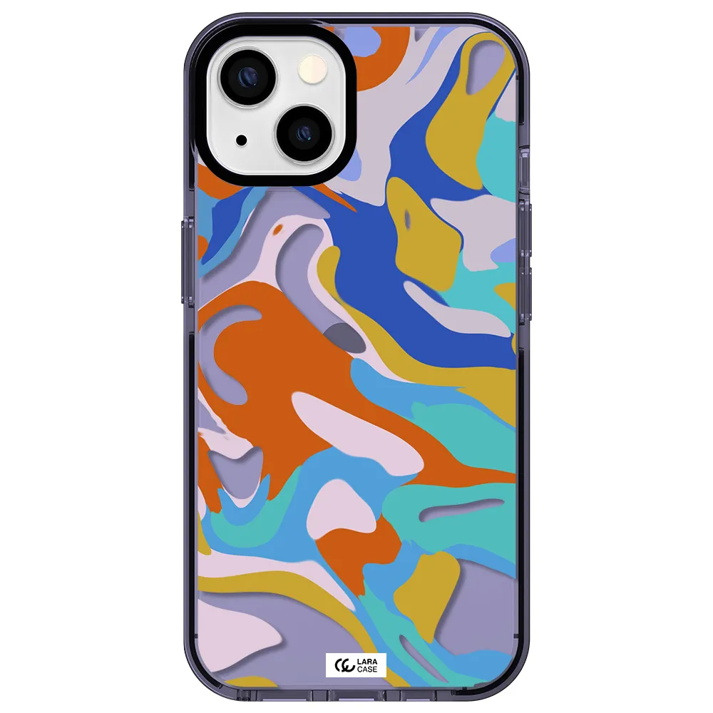 a colorful background with different colors Apple iPhone 13 impact Lilac Case