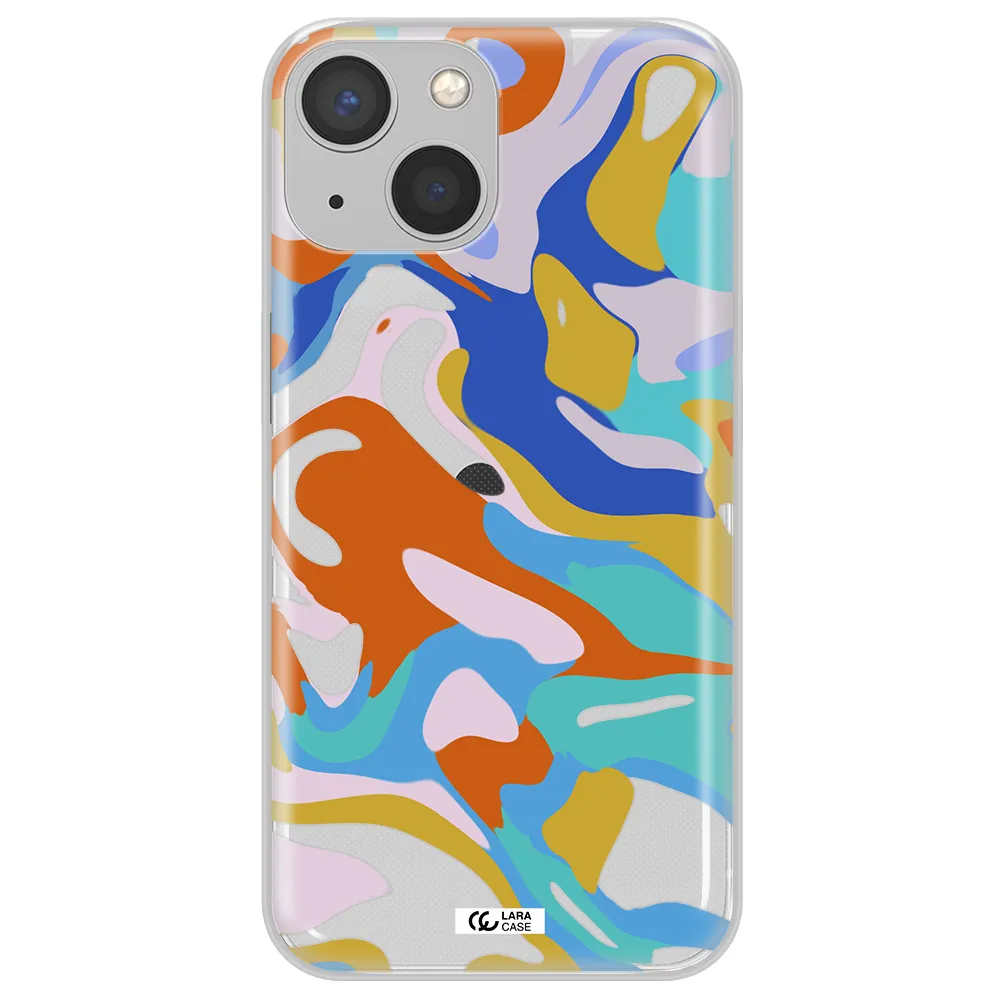 A Colorful Background With Different Colors Apple Iphone 13 Mini Clear Tpu Case