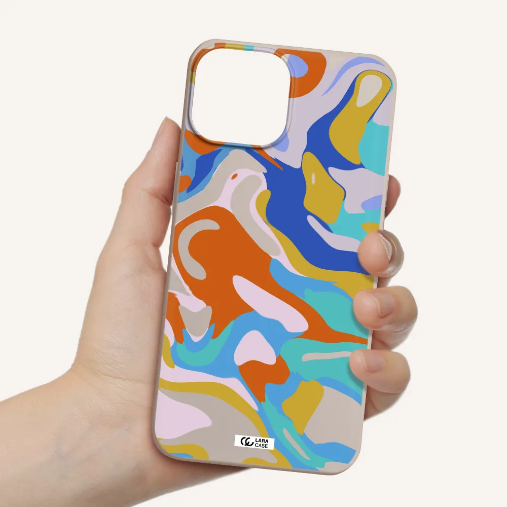 a colorful background with different colors Apple iPhone 13 mini Silicone Stone Case