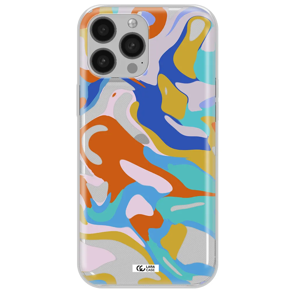 A Colorful Background With Different Colors Apple Iphone 13 Pro Clear Tpu Case