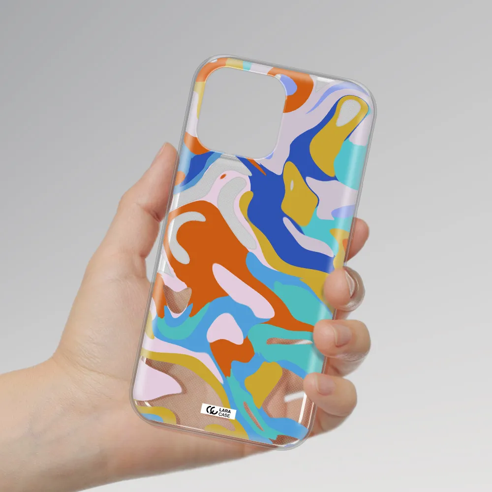 A Colorful Background With Different Colors Apple Iphone 13 Pro Clear Tpu Case