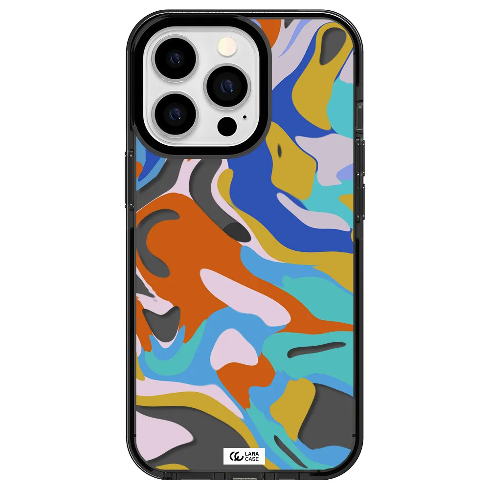 a colorful background with different colors Apple iPhone 13 Pro impact Smoke Black Case