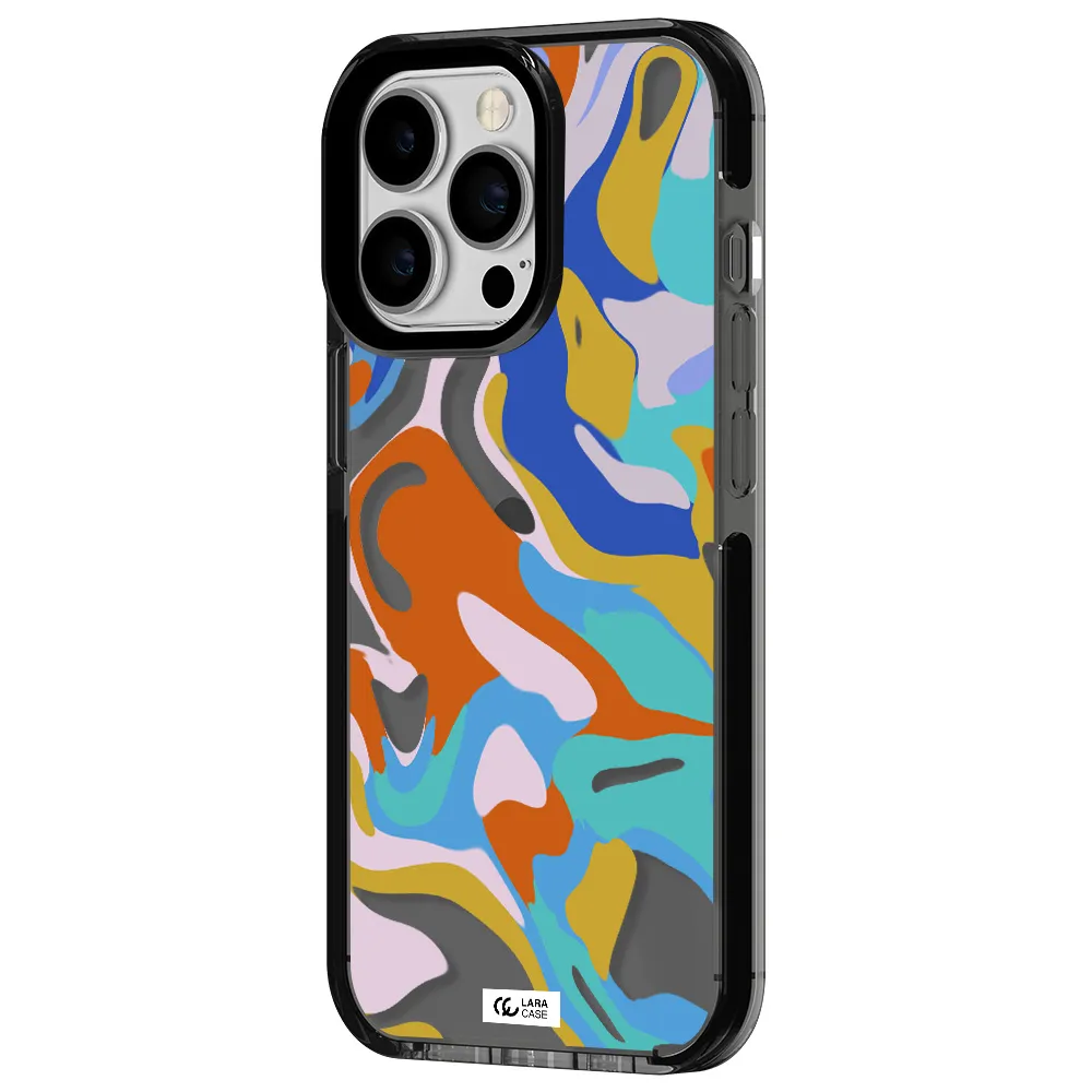 a colorful background with different colors Apple iPhone 13 Pro impact Smoke Black Case