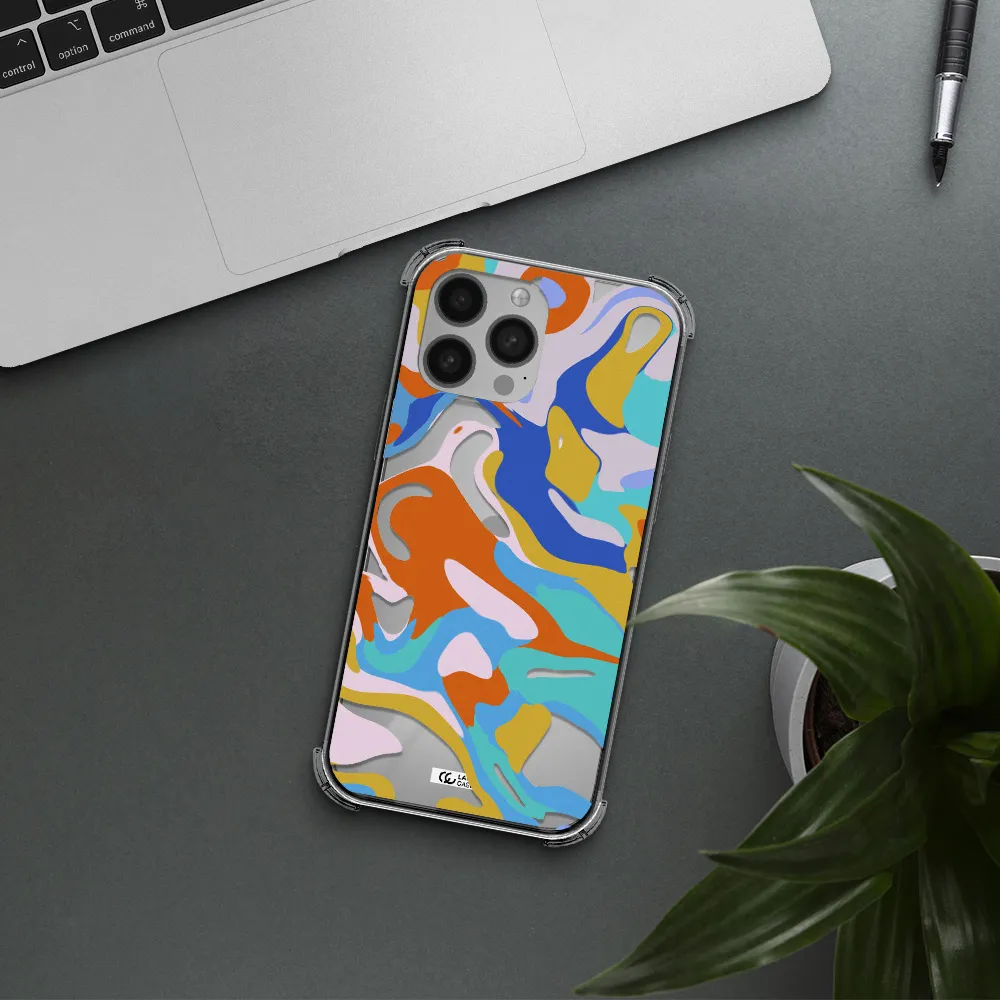 a colorful background with different colors Apple iPhone 13 Pro Max Clear PC Case