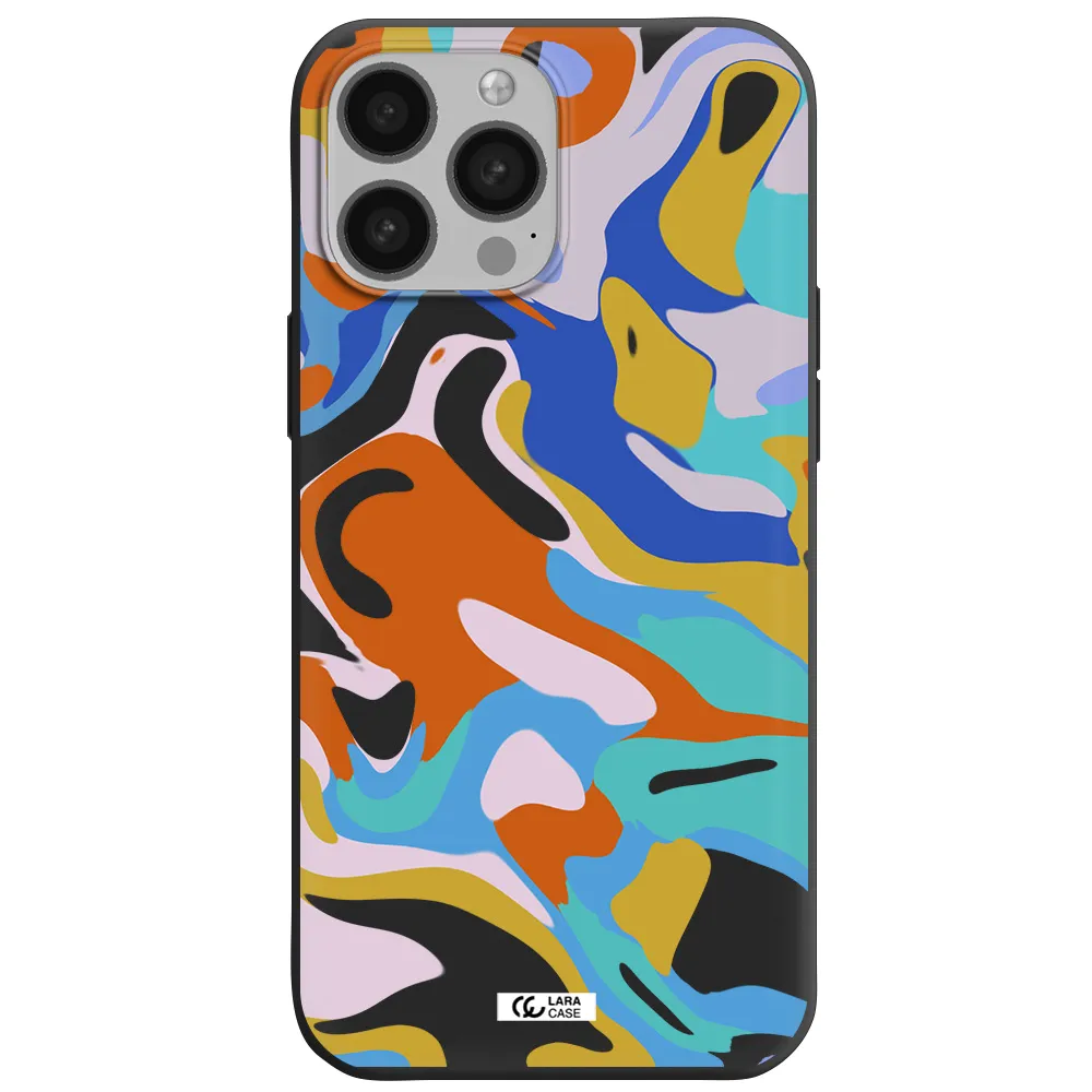 a colorful background with different colors Apple iPhone 13 Pro Max Silicone black Case