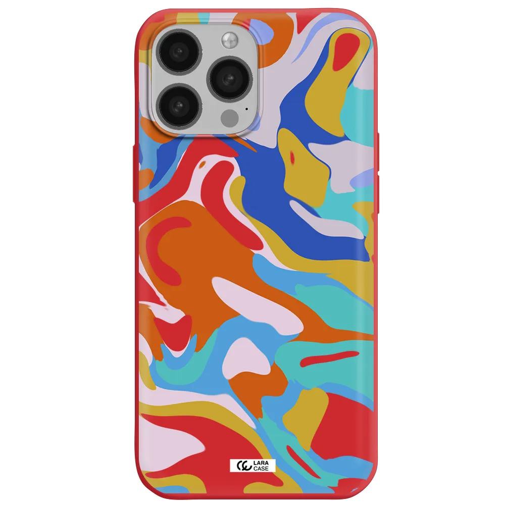 a colorful background with different colors Apple iPhone 13 Pro Max Silicone Imperial Red Case